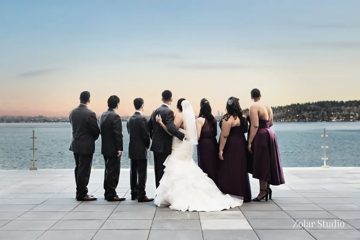 Kaylen and wedding party on dock - Zolar Studio Wedding Videography